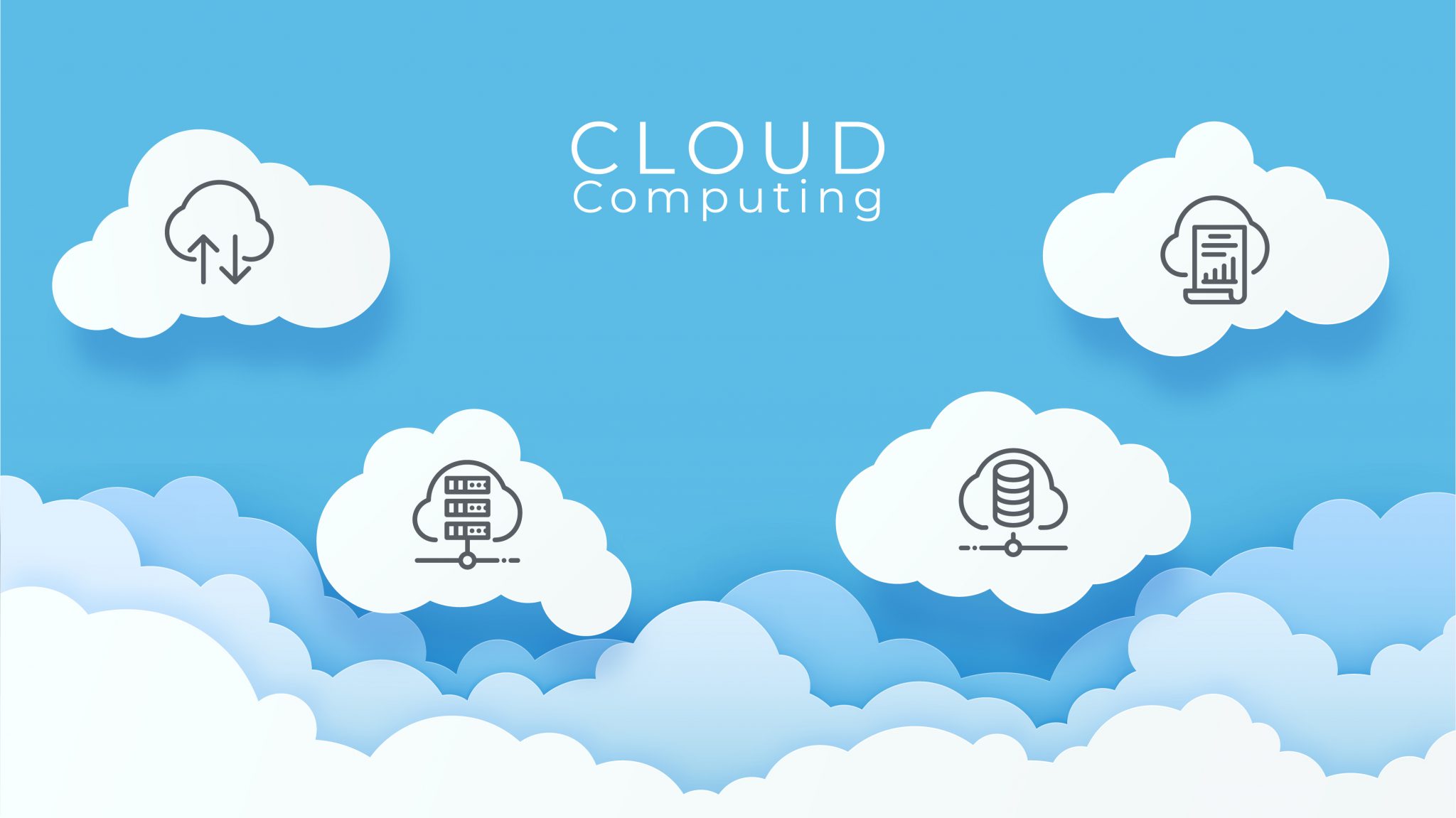 Digital cloud computing technology background